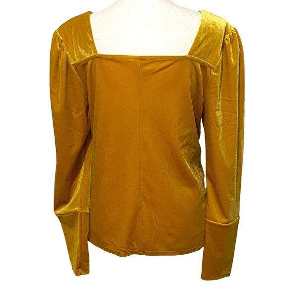 CATO Velour Sweetheart Top L Yellow Orange - Picture 3 of 7